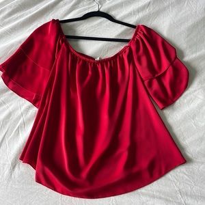 Beautiful red off the shoulder blouse